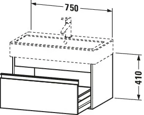 Duravit Waschtischunterschrank wandhängend „Ketho“ 75 × 41 × 44 cm Graphit Matt