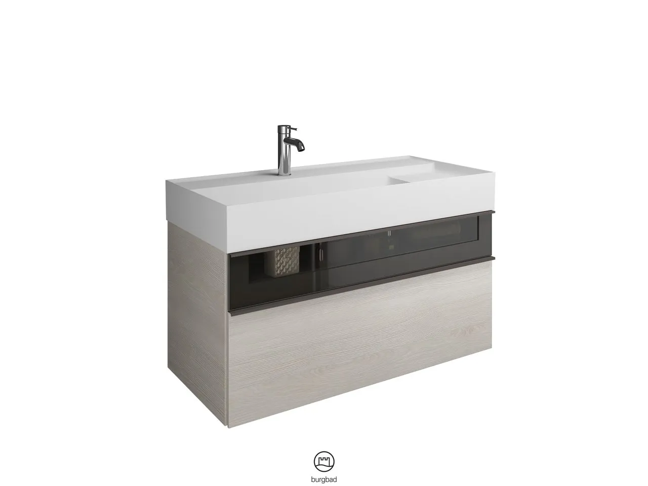 burgbad Yumo PG1 Mi-Waschtisch inkl. WTU (SFKL102), 470x1015x610 burgbad Yumo PG1 Mi-Waschtisch inkl. WTU (SFKL102), 470x1015x610