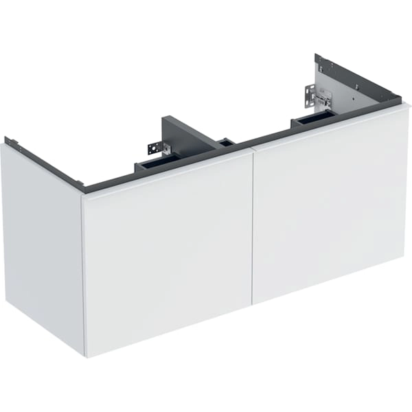 Geberit Acanto Unterschrank für Doppelwaschtisch, weiß matt lackiert, Breite Waschtisch 120 cm, Höhe 54,1 cm, Tiefe 47,5 cm Geberit Acanto Unterschrank für Doppelwaschtisch, weiß matt lackiert, Breite Waschtisch 120 cm, Höhe 54,1 cm, Tiefe 47,5 cm