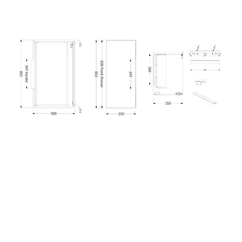Kludi Wandh. Waschtischunterschr. 80x50cm, Mattweiß Kludi Wandh. Waschtischunterschr. 80x50cm, Mattweiß
