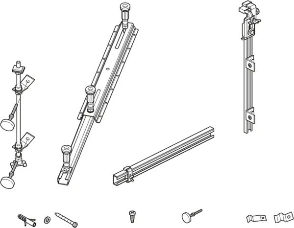 Schürzenmontage-Set mit Wannenfüße, Wannenleisten