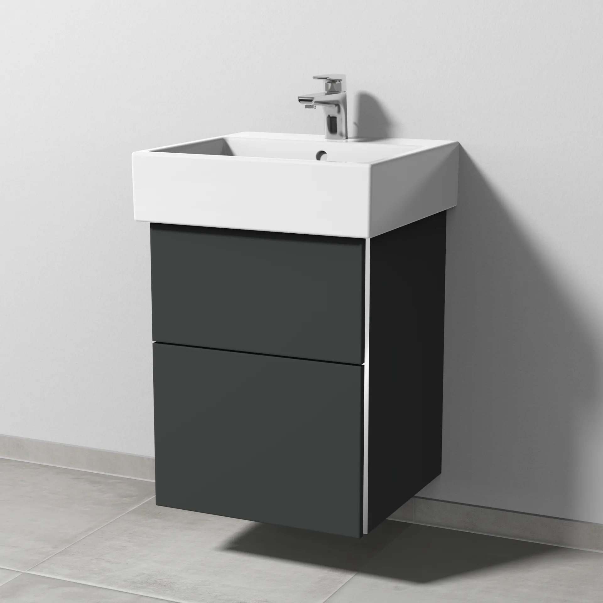 Sanipa Waschtischunterschrank „3way“ passend zu Keramik-Waschtische Vero Air von Duravit 450 × 591 × 447 mm in Graphit (matt)