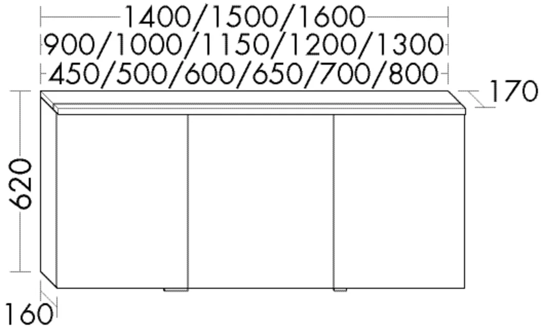 Spiegelschrank Sys30 von burgbad - beidseitig verspiegelt, LED-Aufsatzleuchte 4200 K, 1800 mm breit, 620 mm hoch Spiegelschrank Sys30 von burgbad - beidseitig verspiegelt, LED-Aufsatzleuchte 4200 K, 1800 mm breit, 620 mm hoch