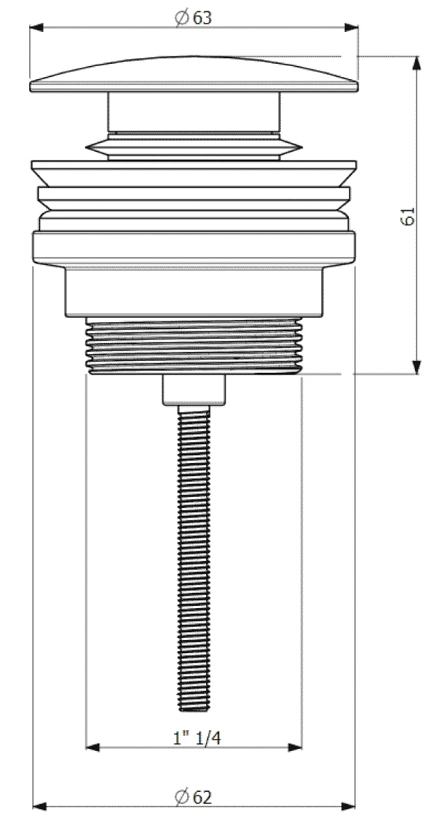 Villeroy & Boch Push-Open-Ablaufgarnitur Universal Taps & Fittings, 63x63x61 mm, Brushed Nickel Matt Villeroy & Boch Push-Open-Ablaufgarnitur Universal Taps & Fittings, 63x63x61 mm, Brushed Nickel Matt