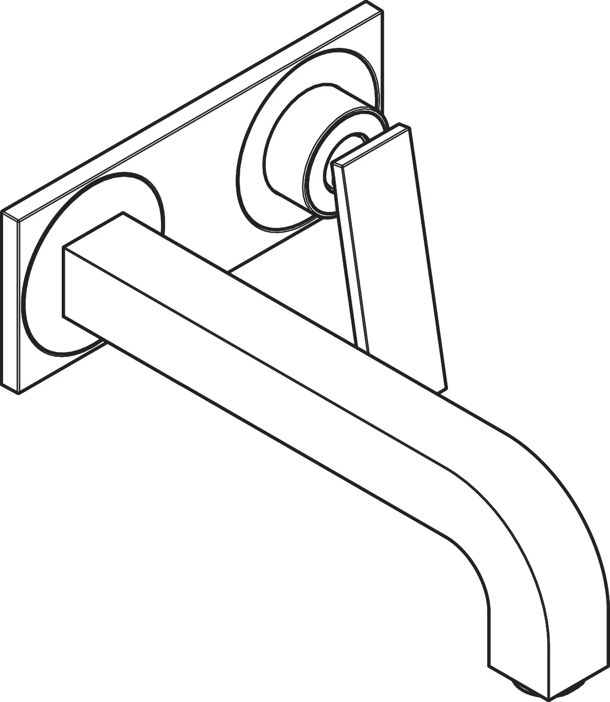 Waschtischmischer UP Axor Citterio F-Set m.Hebelg.lang.Auslauf u.Platte chr Waschtischmischer UP Axor Citterio F-Set m.Hebelg.lang.Auslauf u.Platte chr