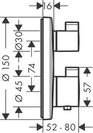 Thermostat Unterputz Ecostat S Fertigset 2 Verbraucher chrom Thermostat Unterputz Ecostat S Fertigset 2 Verbraucher chrom