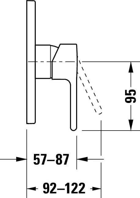 B.2 Einhebel-Brausemischer Unterputz mitUmstellventil,Ausl. 87 Breite 170 mm