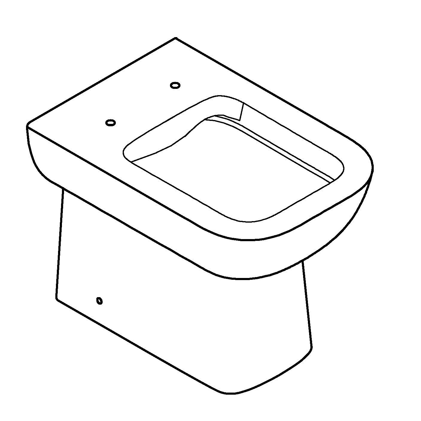 Stand-Tiefspül-WC BauEdge Keramik 39810, spülrandlos, Abgang waagerecht, alpinweiß