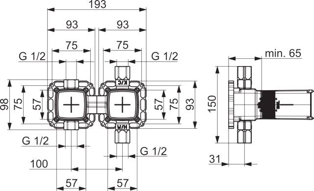 Hansa Rohbauset Brausearmatur „Matrix“ in Chrom Hansa Rohbauset Brausearmatur „Matrix“ in Chrom
