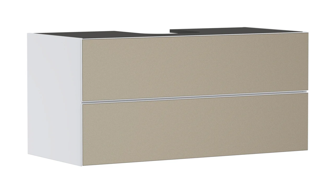 Hansgrohe Xevolos E Waschtischunterschrank Mattweiß 1180x550 mm mit 2 Schubkästen, griff- und siphonlos, SoftClose, PushOpen, Wandmontage