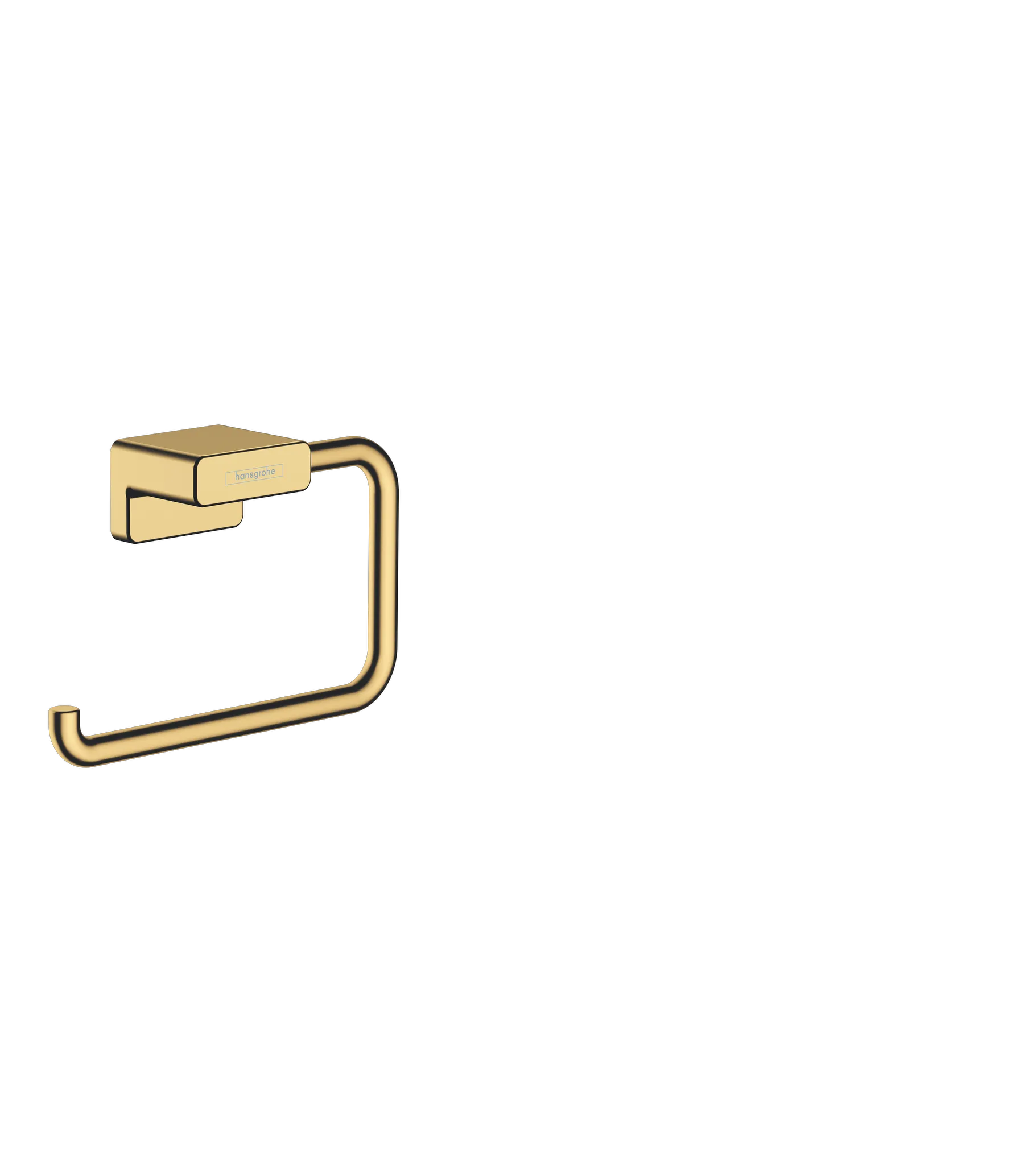 Hansgrohe AddStoris Q Papierrollenhalter ohne Deckel, Polished Gold Optic, Wandmontage, Metall, verdeckte Befestigung
