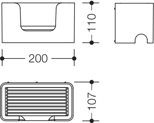 HEWI Ablage „Serie 802 LifeSystem“ in 11 × 10,7 cm