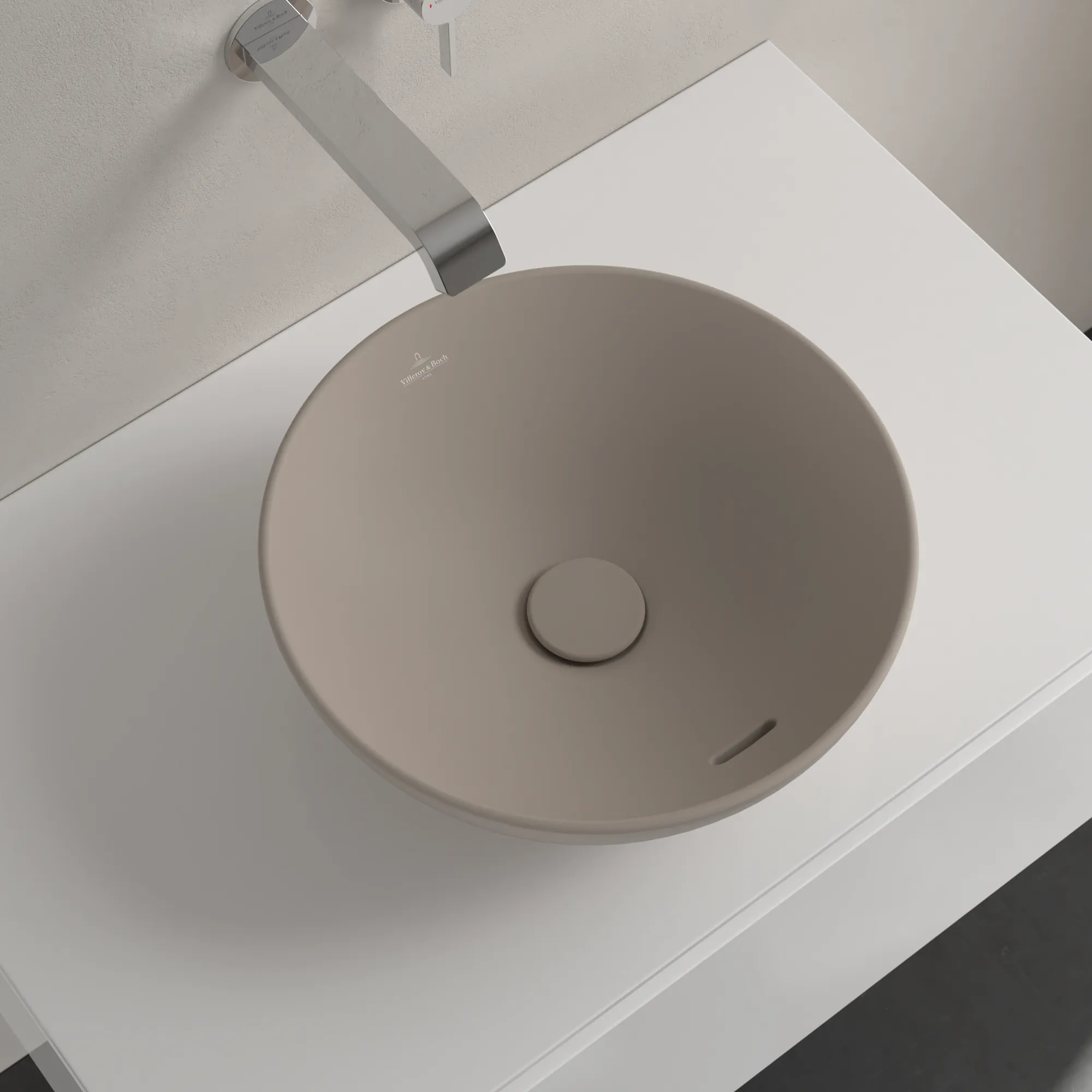 Villeroy & Boch Aufsatzwaschbecken Loop & Friends Almond CeramicPlus 380x380x150mm mit Überlauf
