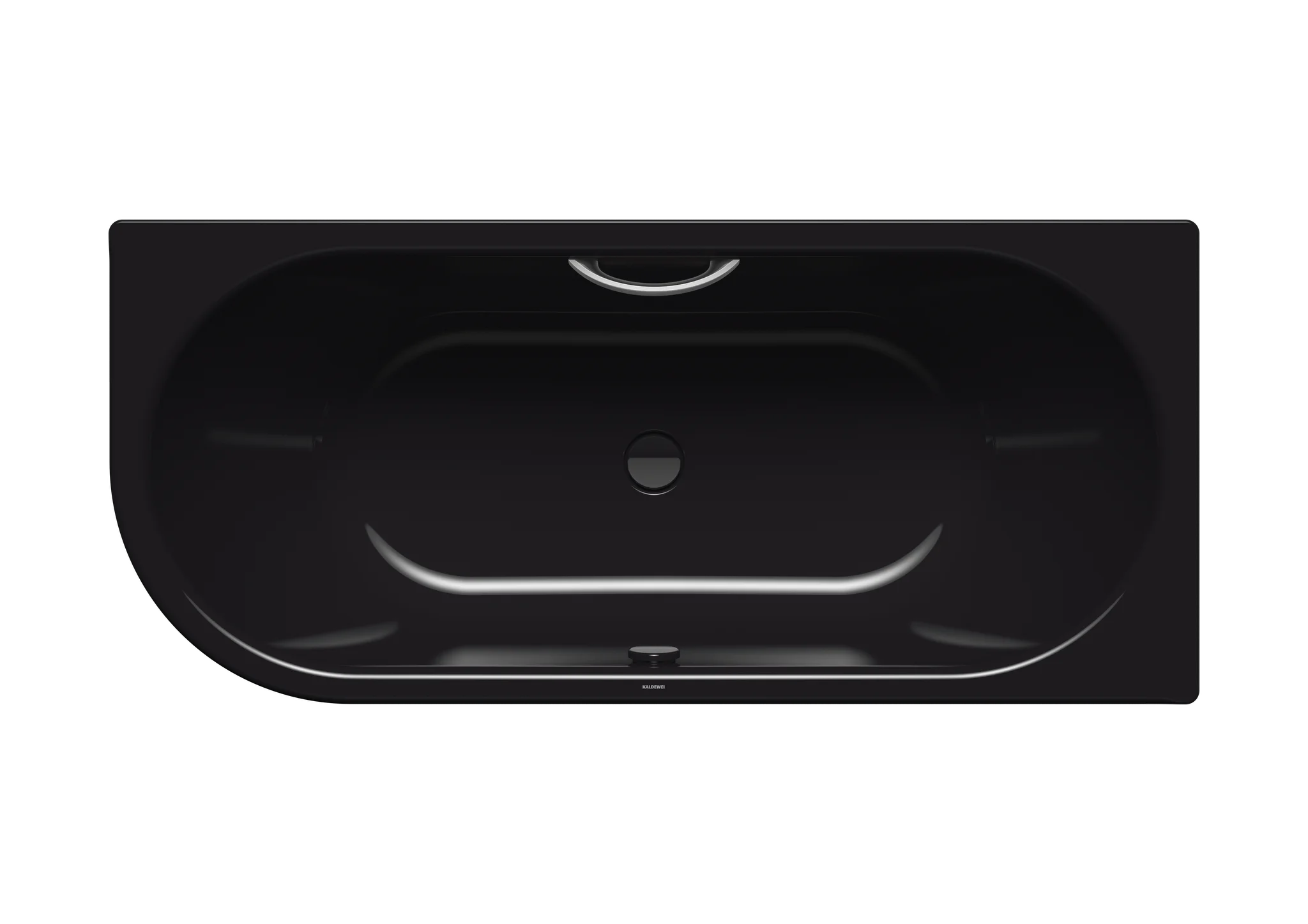Kaldewei CENTRO DUO 1 LINKS Badewanne, schwarz, 1700x750 mm, ovale Form mit Griffloch