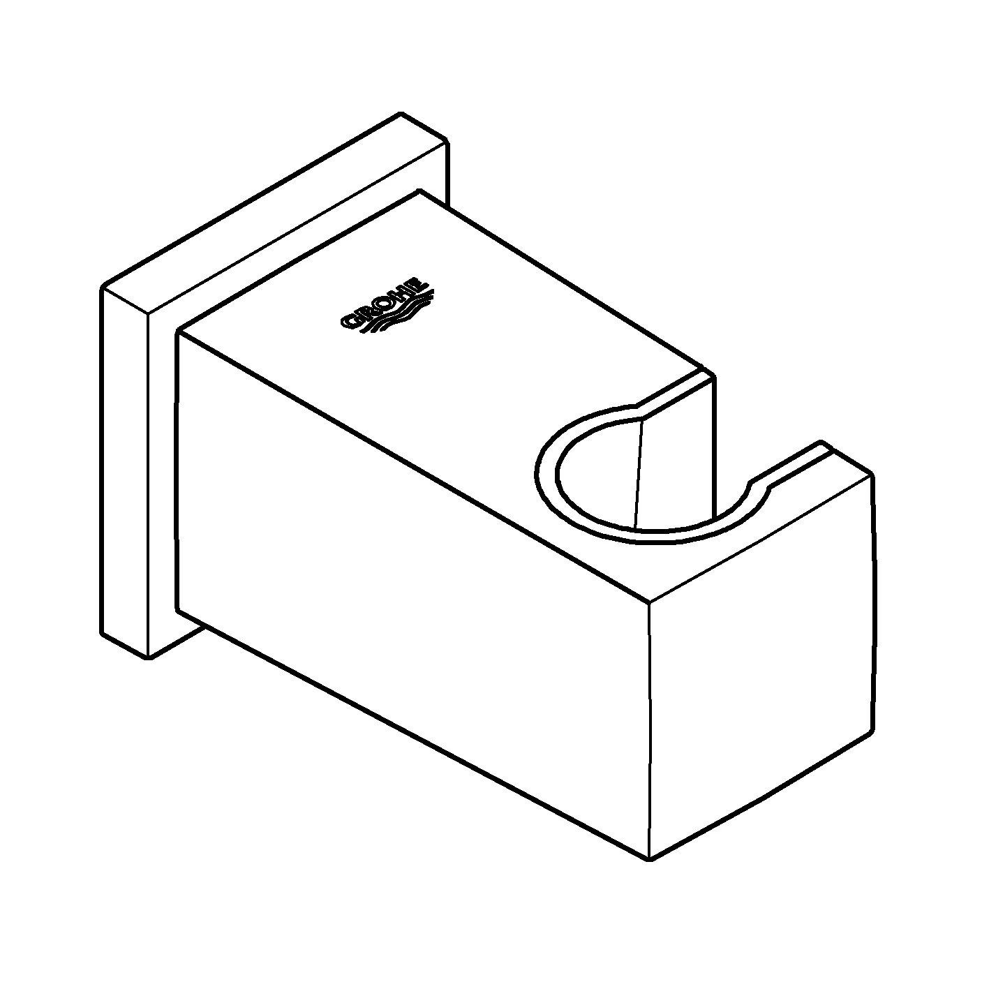 Wandanschlussbogen Euphoria Cube 26370, mit Wandbrausehalter, Außengewinde, eigensicher, chrom