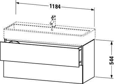 Duravit Waschtischunterschrank wandhängend „L-Cube“ 118,4 × 54,4 × 45,9 cm