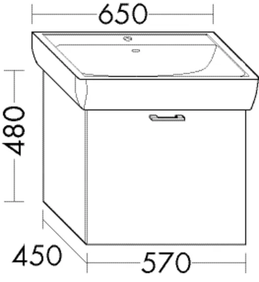 Waschtischunterschrank Sys30 von burgbad – 450 mm tief, 570 mm breit, 480 mm hoch, 1 Auszug, PG1 Waschtischunterschrank Sys30 von burgbad – 450 mm tief, 570 mm breit, 480 mm hoch, 1 Auszug, PG1