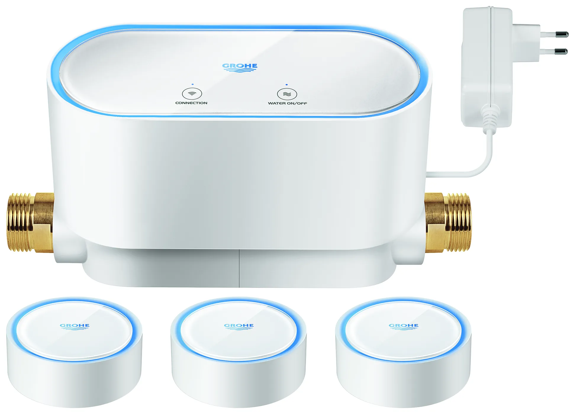 Set Sense 22502_1, 1 x intelligente Wassersteuerung Sense Guard + 3x intelligenter Wassersensor Sense, weiß Set Sense 22502_1, 1 x intelligente Wassersteuerung Sense Guard + 3x intelligenter Wassersensor Sense, weiß