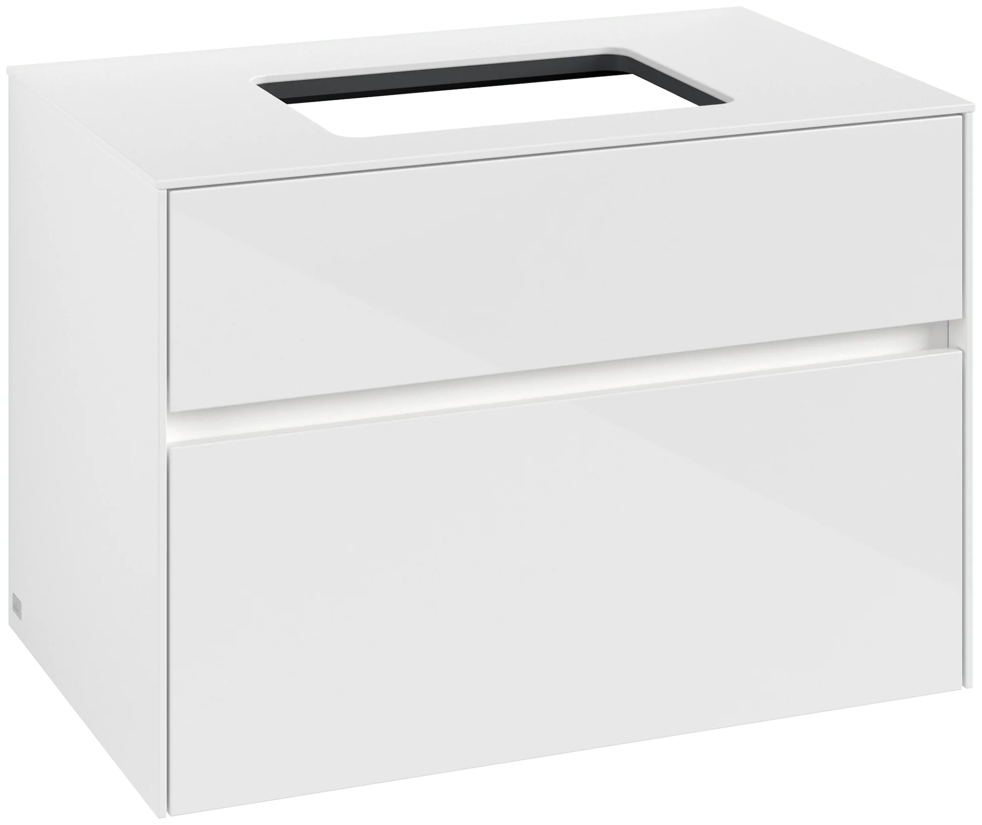 Villeroy & Boch Waschbeckenunterschrank Collaro C108B0, Eckig Glossy White, 800x548x500mm, mit Beleuchtung und SoftClosing