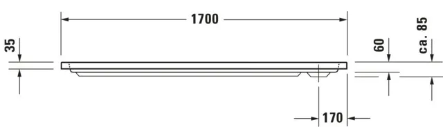 Duravit rechteck Duschwanne „D-Code“ 170 × 70 cm ohne Antislip Duravit rechteck Duschwanne „D-Code“ 170 × 70 cm ohne Antislip