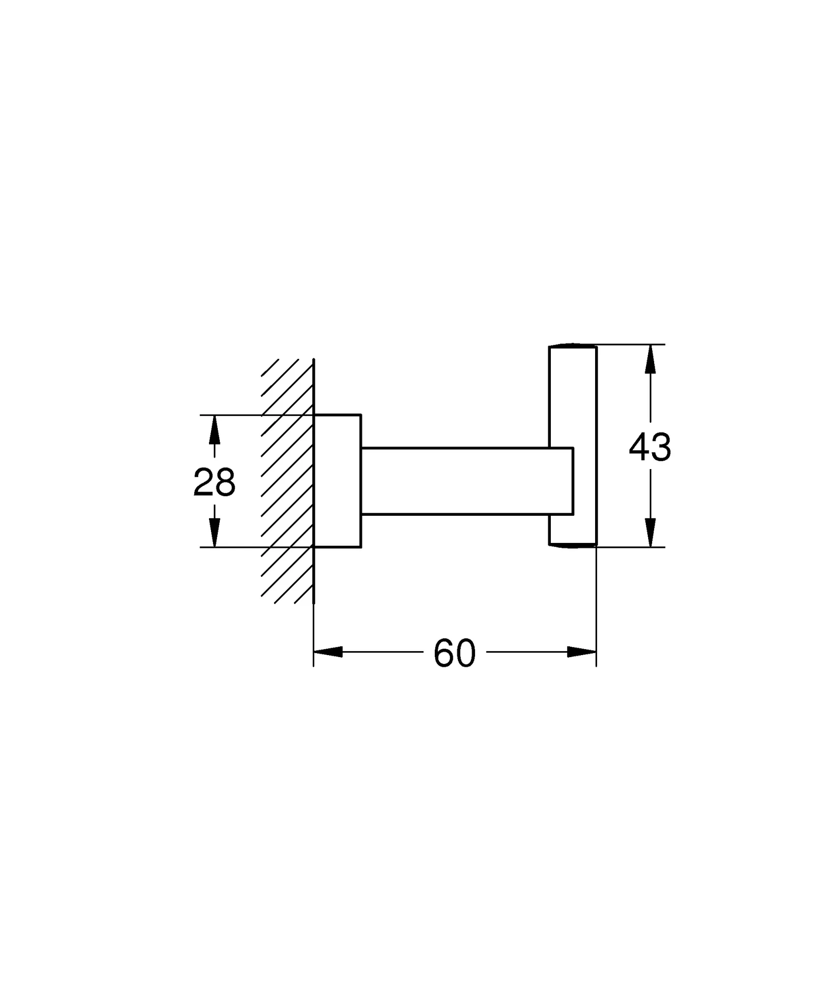 Bademantelhaken Essentials Cube 40511_1, chrom Bademantelhaken Essentials Cube 40511_1, chrom