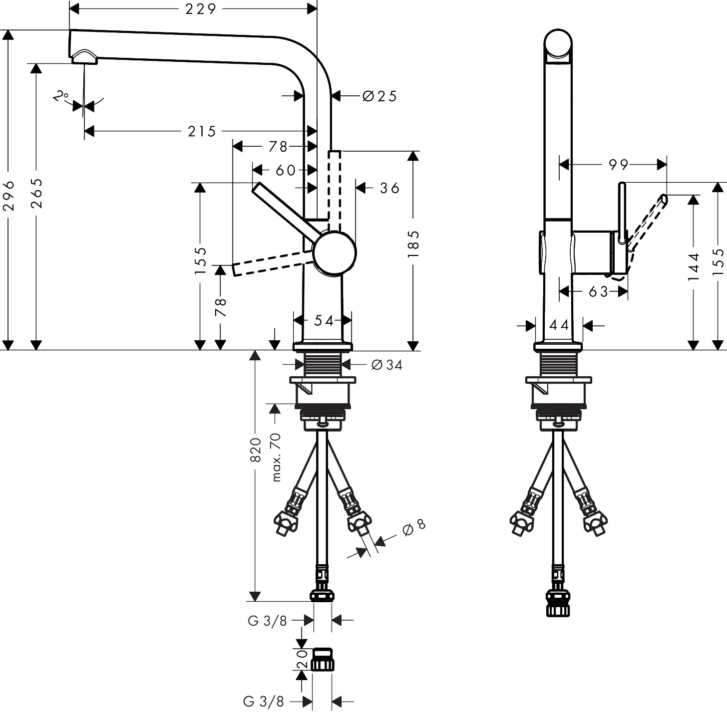 Hansgrohe Talis M54 Einhebel-Küchenmischer 270, Niederdruck, 1 Jet, Mattschwarz Hansgrohe Talis M54 Einhebel-Küchenmischer 270, Niederdruck, 1 Jet, Mattschwarz