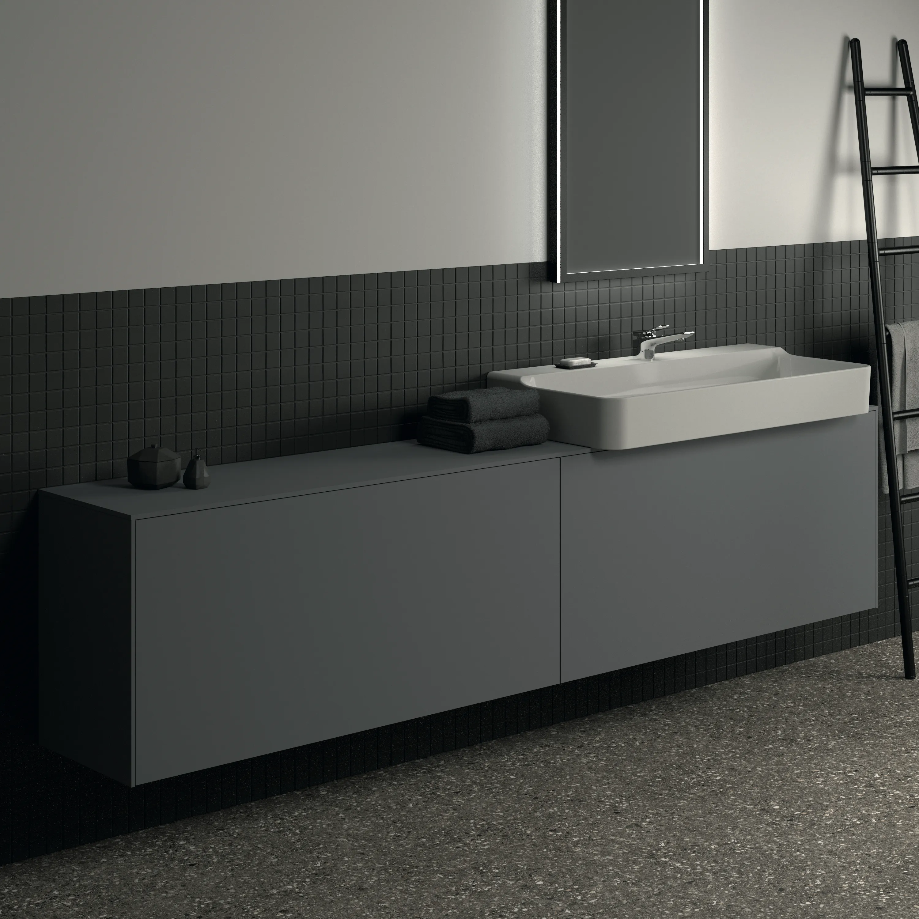 Ideal Standard Waschtischunterschrank Conca, 2 Auszüge, anthrazit