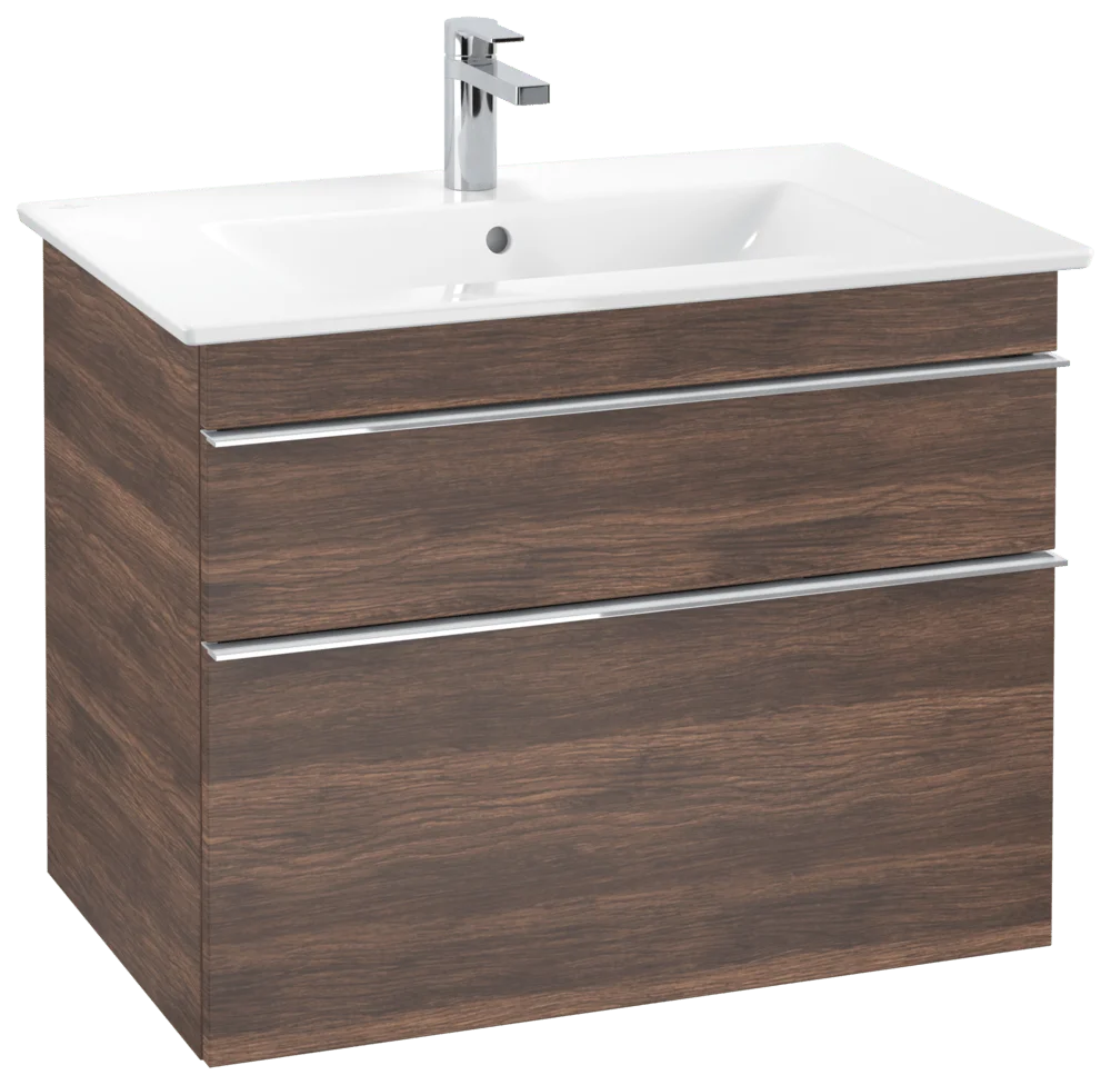Villeroy & Boch Waschbeckenunterschrank Venticello, Arizona Oak, 753x590x502 mm, Eckig, mittige Wanneneinbauposition, 2 Auszüge mit SoftClosing, 1 Waschbecken
