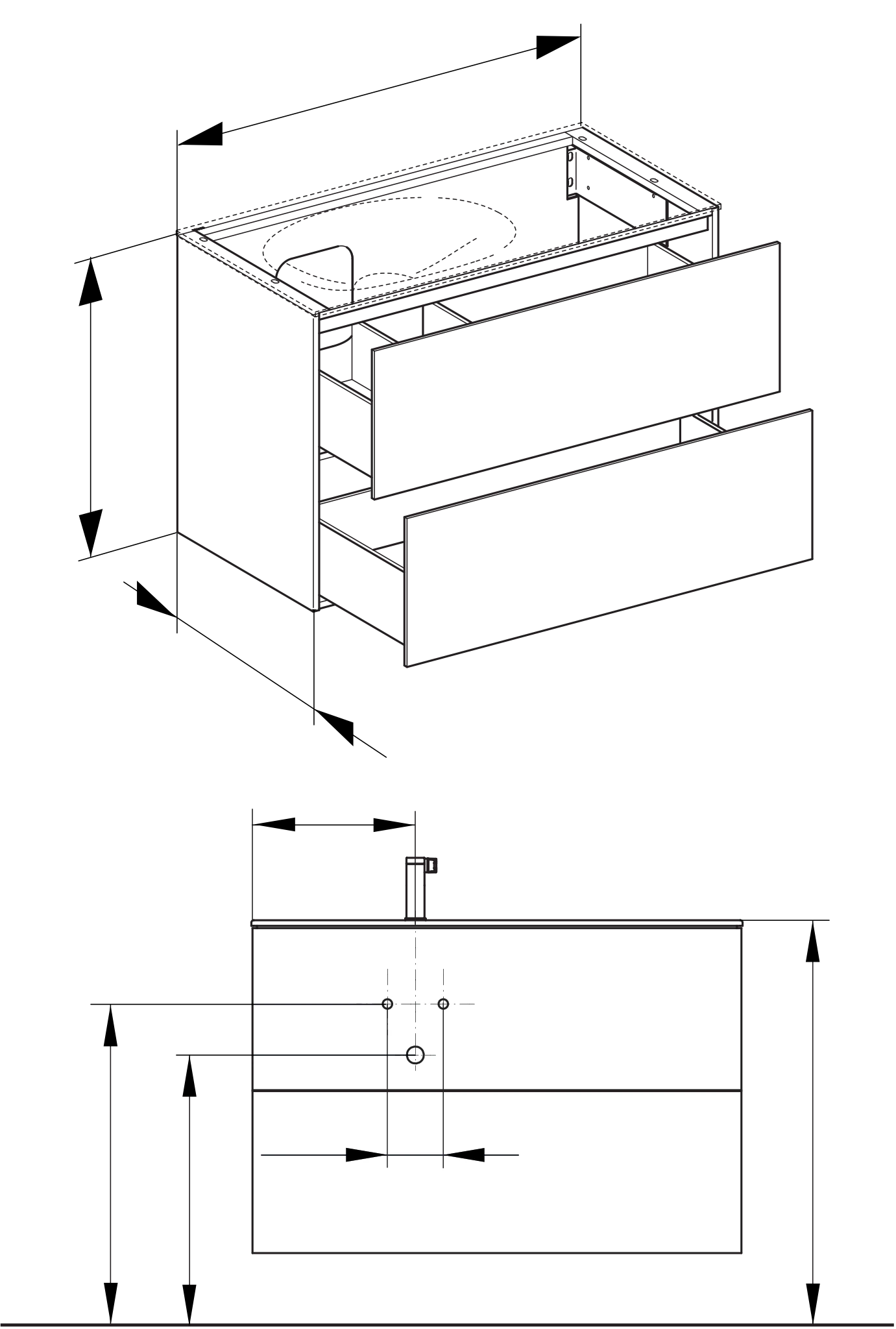 KEUCO Waschtischunterschrank mit Auszügen „Edition 11“ Anthrazit (Glas), Anthrazit (Lack, seidenmatt), Becken links, ohne Beleuchtung 1050 × 700 × 535 mm KEUCO Waschtischunterschrank mit Auszügen „Edition 11“ Anthrazit (Glas), Anthrazit (Lack, seidenmatt), Becken links, ohne Beleuchtung 1050 × 700 × 535 mm