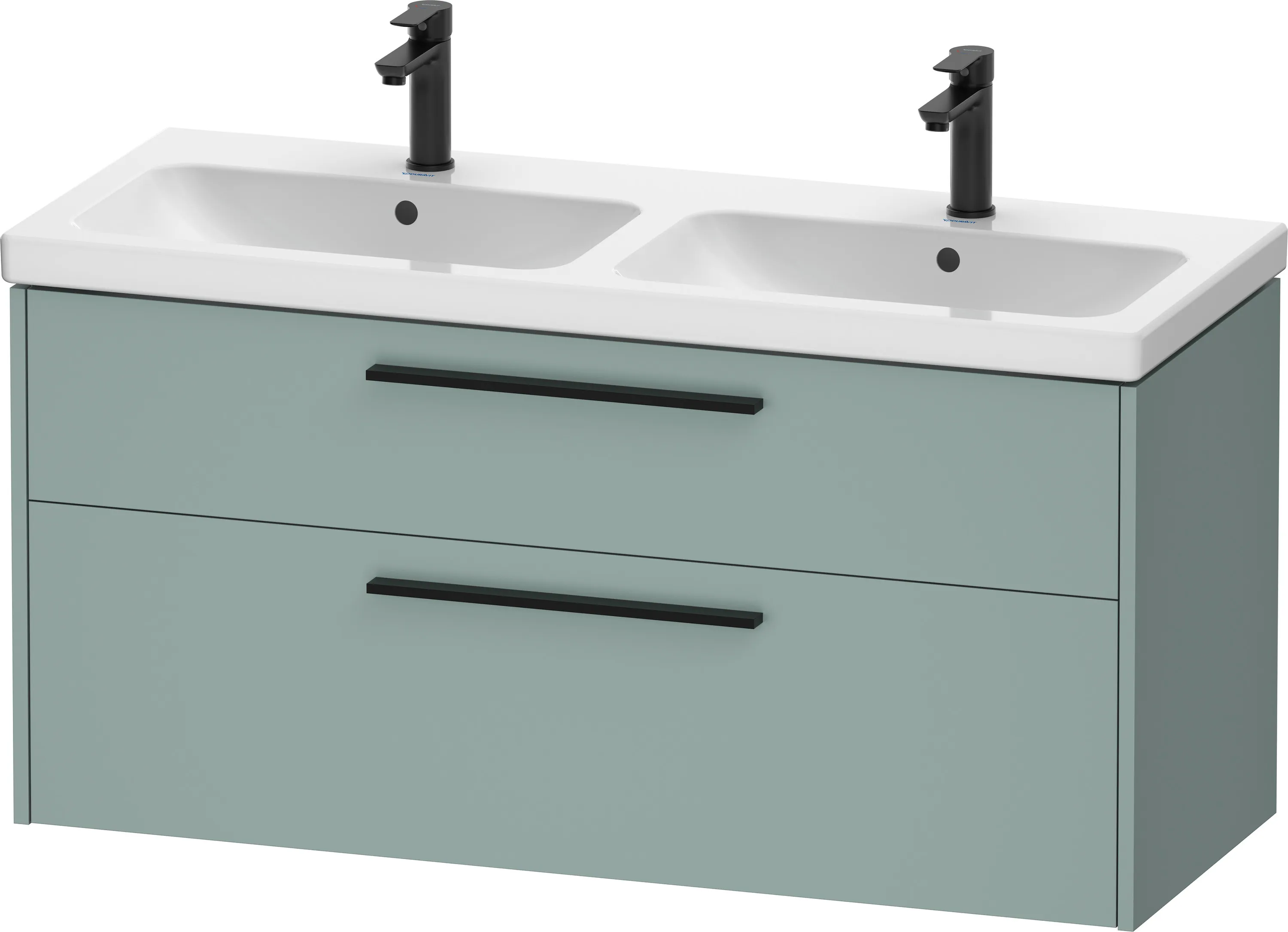Duravit Waschtischunterschrank für Doppelwaschtisch Wandhängend „D-Code“ 118,4 × 55,5 × 46 cm in Fjordgrün Matt