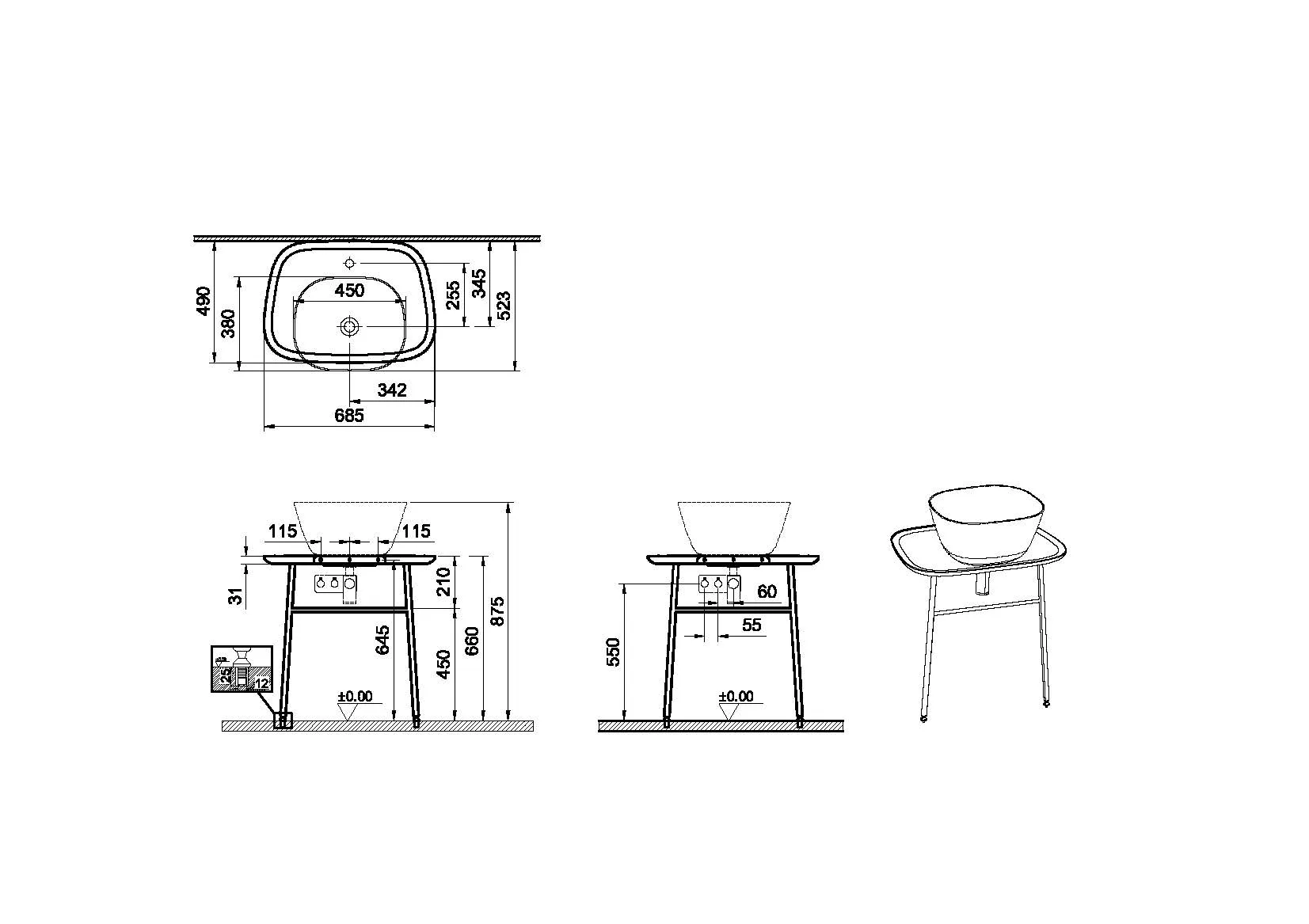 Plural Waschtischunterbau flach wandgebunden Höhe 66 cm Edelweiß Plural Waschtischunterbau flach wandgebunden Höhe 66 cm Edelweiß