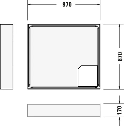 Duravit rechteck Duschwanne „D-Code“ 100 × 90 cm ohne Antislip