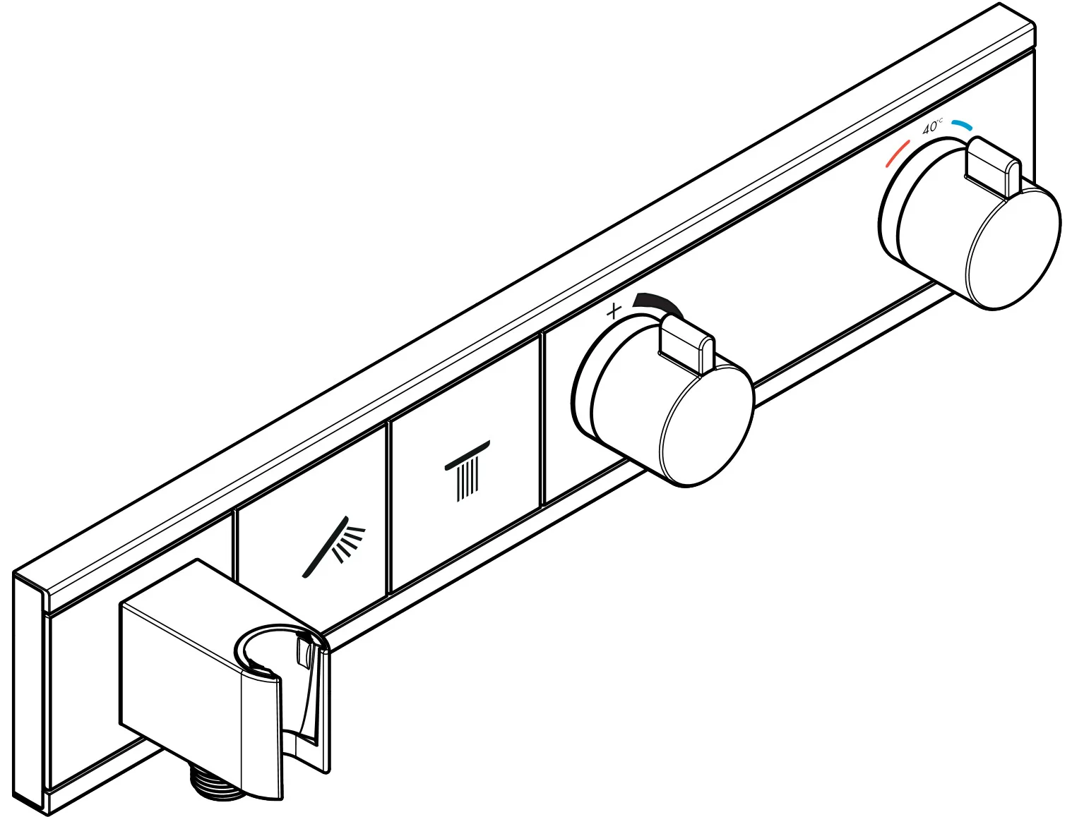 Hansgrohe RainSelect Thermostat Unterputz, 2 Verbraucher, weiß/chrom, mit Brausehalter und Handbrause