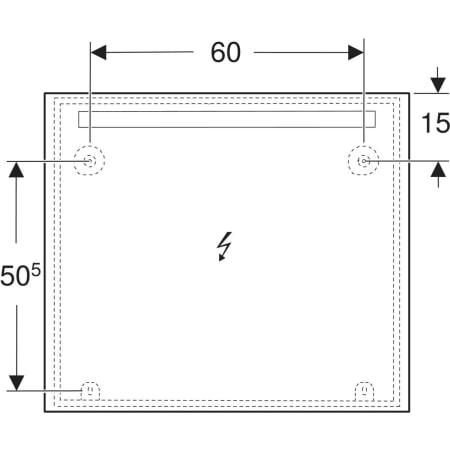 Geberit Option Basic Square Lichtspiegel, Aluminium eloxiert, 80x70 cm, LED-Beleuchtung oben Geberit Option Basic Square Lichtspiegel, Aluminium eloxiert, 80x70 cm, LED-Beleuchtung oben