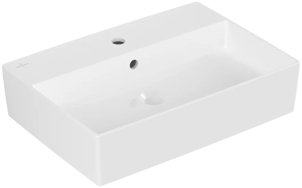 Villeroy & Boch Aufsatzwaschbecken Memento 2.0, 600x420x140 mm, glänzend weiß Alpin, mit Überlauf