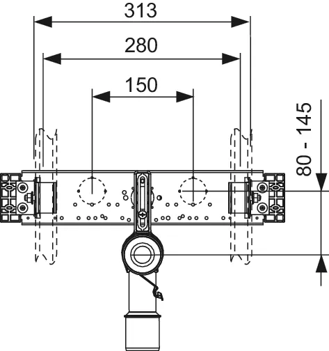 TECEprofil Anschlusseinheit Waschtisch für TECEflex Hygienebox TECEprofil Anschlusseinheit Waschtisch für TECEflex Hygienebox