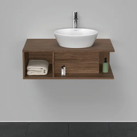 Duravit Waschtischunterschrank wandhängend „D-Neo“ 80 × 26 × 55 cm in Nussbaum Dunkel