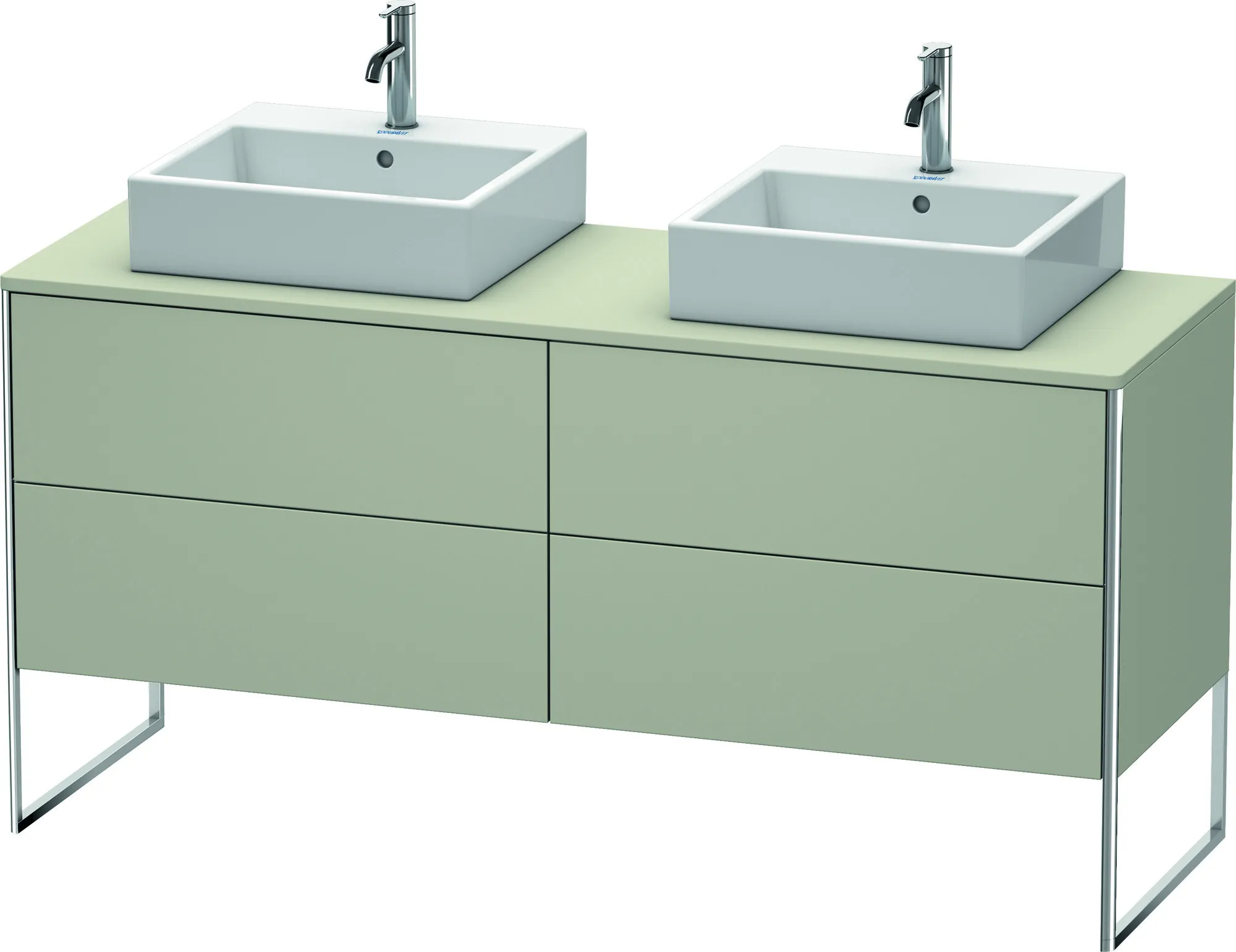 Duravit Waschtischunterschrank bodenstehend „XSquare“ 160 × 77,8 × 54,8 cm Taupe Seidenmatt