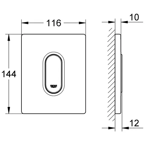Urinal-Betätigung Arena Cosmopolitan 38857, 116 x 144 mm, Fertigmontageset für Rapido U oder Rapido UMB, mattchrom Urinal-Betätigung Arena Cosmopolitan 38857, 116 x 144 mm, Fertigmontageset für Rapido U oder Rapido UMB, mattchrom