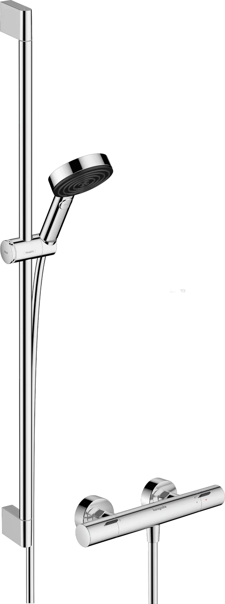 Hansgrohe Pulsify Select S 105 3jet Relaxation EcoSmart mit Ecostat Fine und Brausestange 90 cm, Chrom Hansgrohe Pulsify Select S 105 3jet Relaxation EcoSmart mit Ecostat Fine und Brausestange 90 cm, Chrom