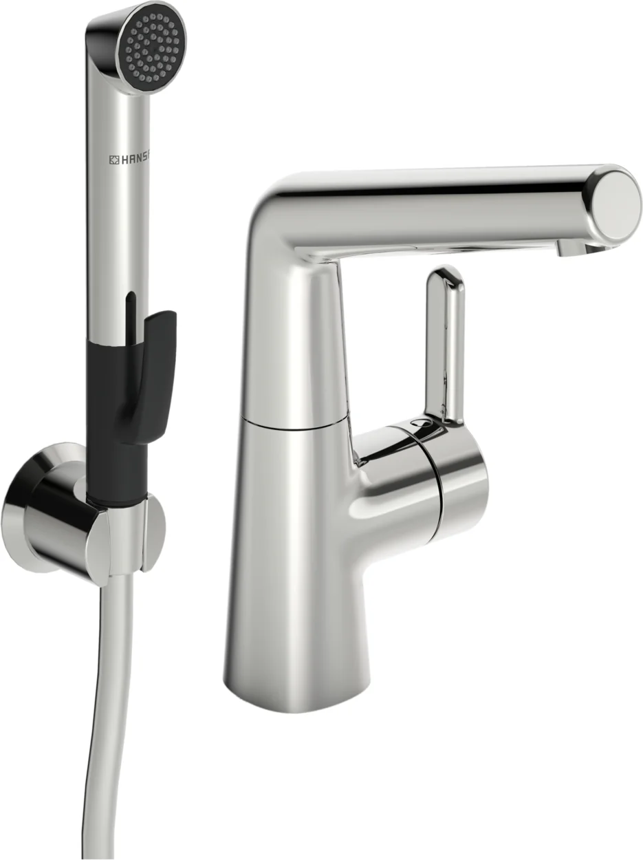 HansaDESIGNO Style Waschtischarmatur, Einhebelmischer, Chrom, DN15, 151 mm Ausladung