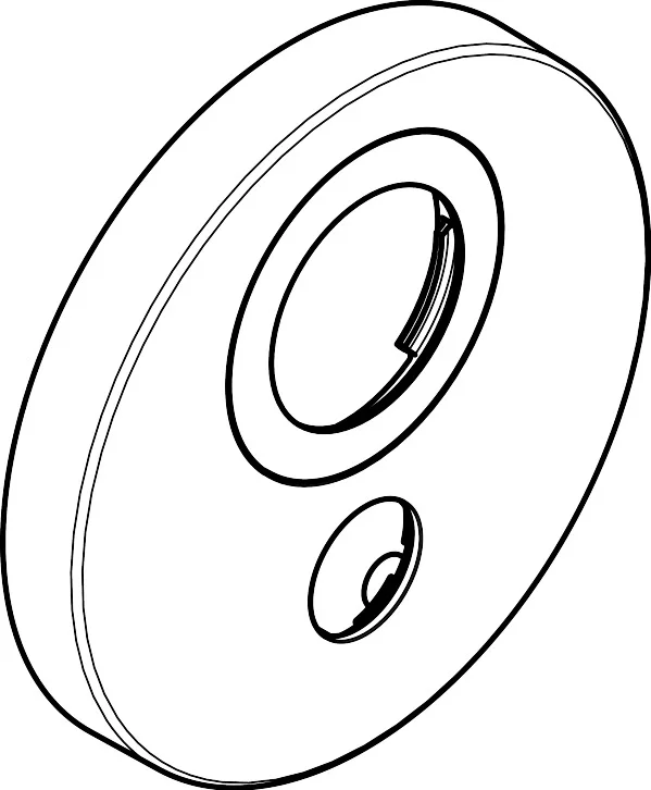 Hansgrohe Rosette für vertauschte Anschlüsse Therm.UP ShowerSelect S 1, verchromt, Durchmesser 150 mm Hansgrohe Rosette für vertauschte Anschlüsse Therm.UP ShowerSelect S 1, verchromt, Durchmesser 150 mm