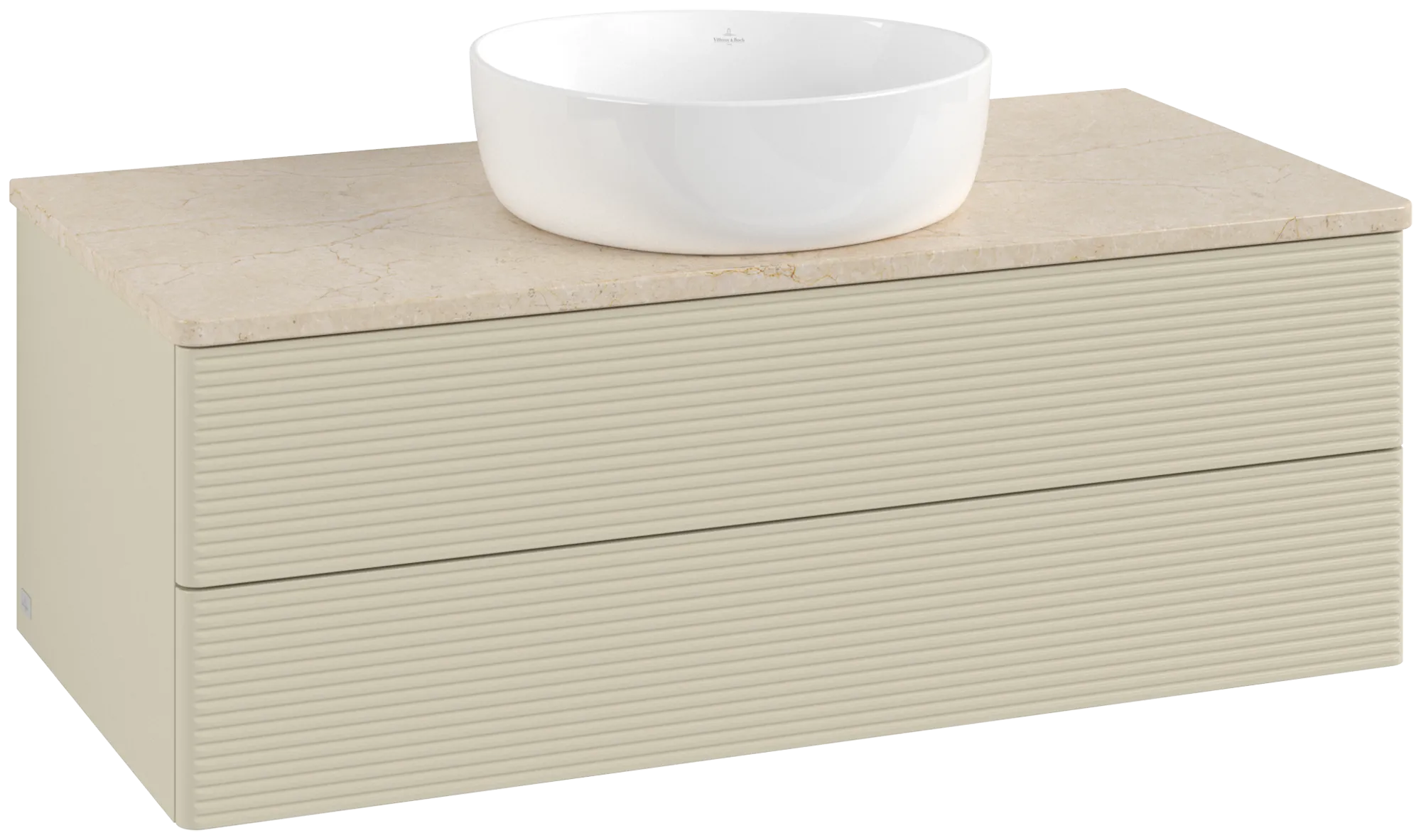 Villeroy & Boch Antao Waschbeckenunterschrank L20_1 1000x360x500mm Silk Grey Matt Lacquer / Botticino