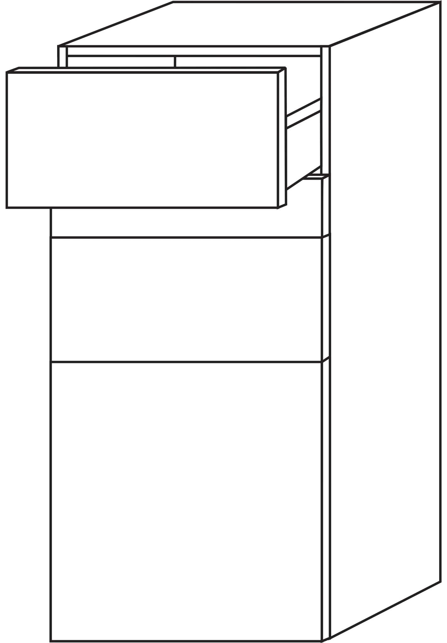 Mittelschrank Anschlag links 2morrow (G1257L) 765x350x350 White-Oak