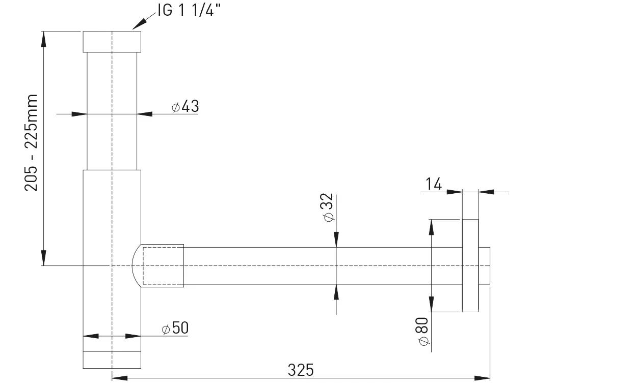 Stedo Design-Geruchverschl.DN32 Abgangsrohr gesteckt Stedo Design-Geruchverschl.DN32 Abgangsrohr gesteckt