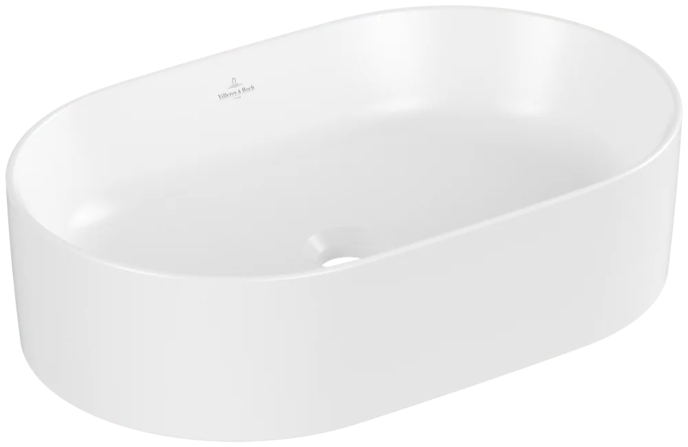 Villeroy & Boch Aufsatzwaschbecken Collaro, oval, Stone White CeramicPlus, 560 x 360 x 145 mm, TitanCeram, matt, ohne Überlauf Villeroy & Boch Aufsatzwaschbecken Collaro, oval, Stone White CeramicPlus, 560 x 360 x 145 mm, TitanCeram, matt, ohne Überlauf