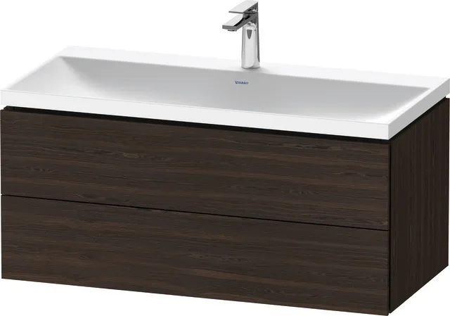 Duravit Möbelset c-shaped Set wandhängend wandhängend „L-Cube“ 100 × 48 × 48 cm Nussbaum gebürstet