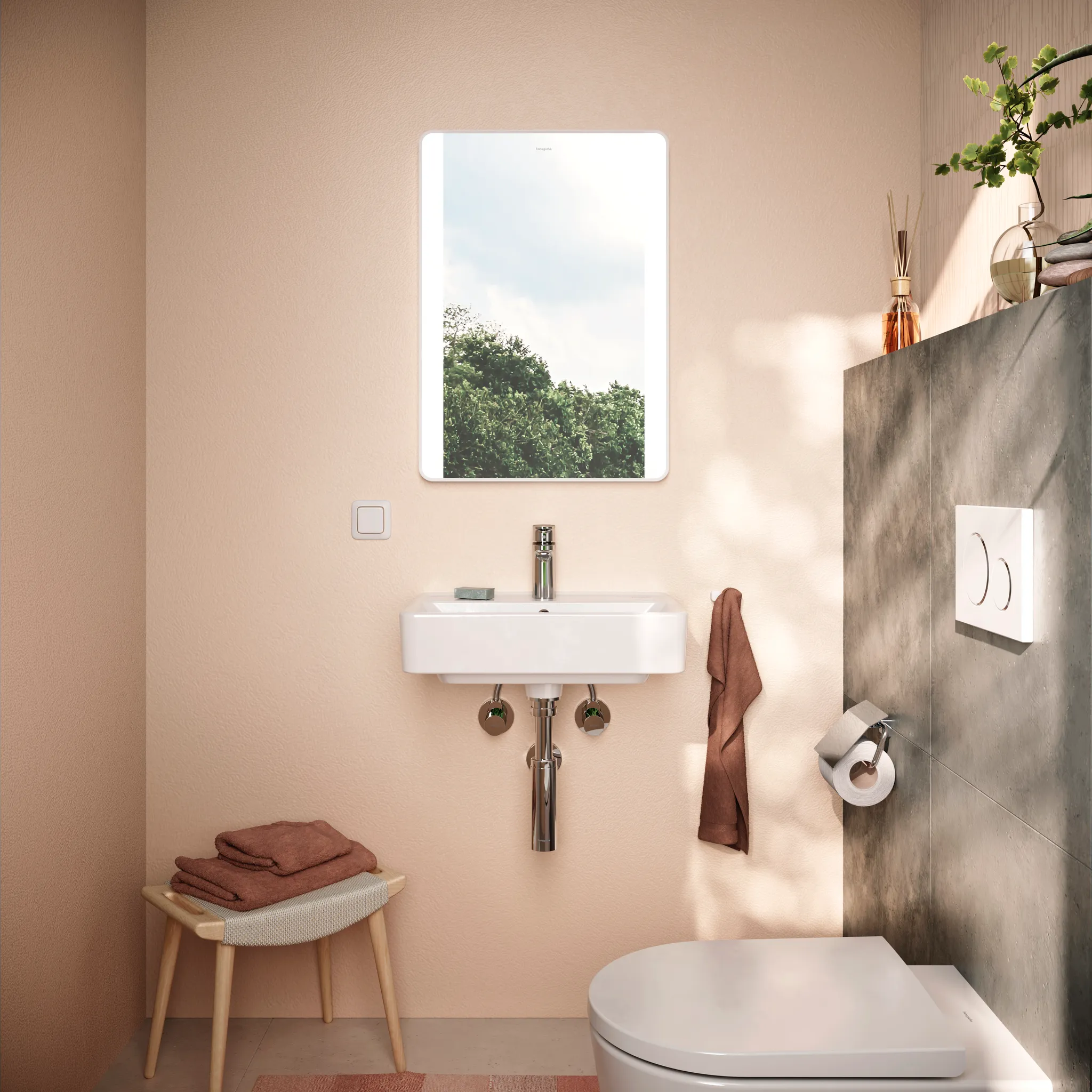 Hansgrohe Spiegel „Xarita Lite Q“ in Mattweiß