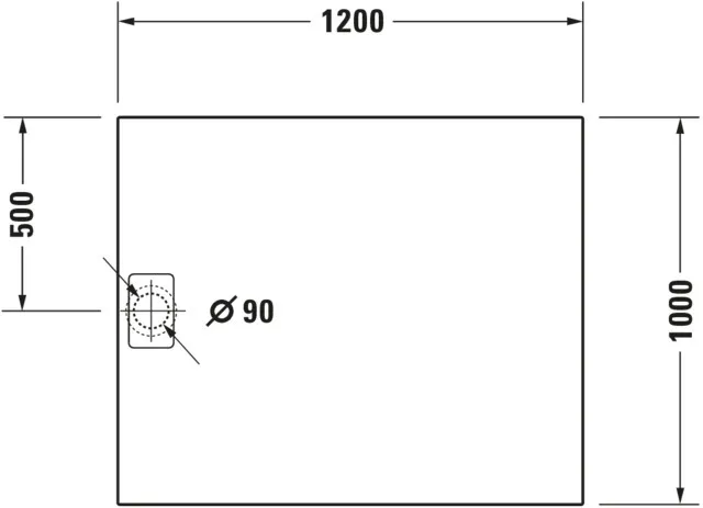 Duravit rechteck Duschwanne „Stonetto“ 120 × 100 cm in Beton Matt