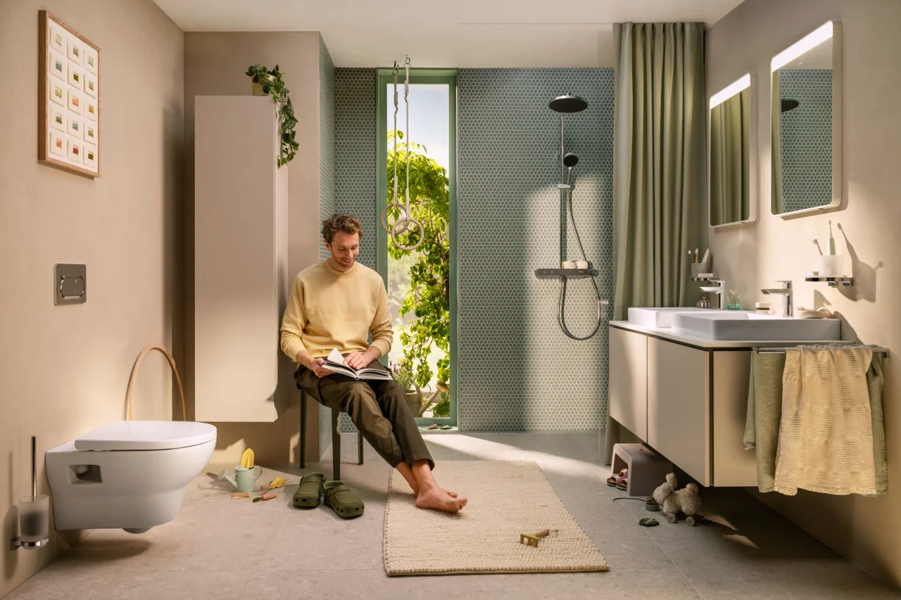 Activera S Showerpipe 240 1jet EcoSmart mit ShowerTablet Select 360 Varia, Oberfläche: Chrom Activera S Showerpipe 240 1jet EcoSmart mit ShowerTablet Select 360 Varia, Oberfläche: Chrom